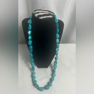 Turquoise The Lucky Stone Necklace and Bracelet Set Large Stones New Long